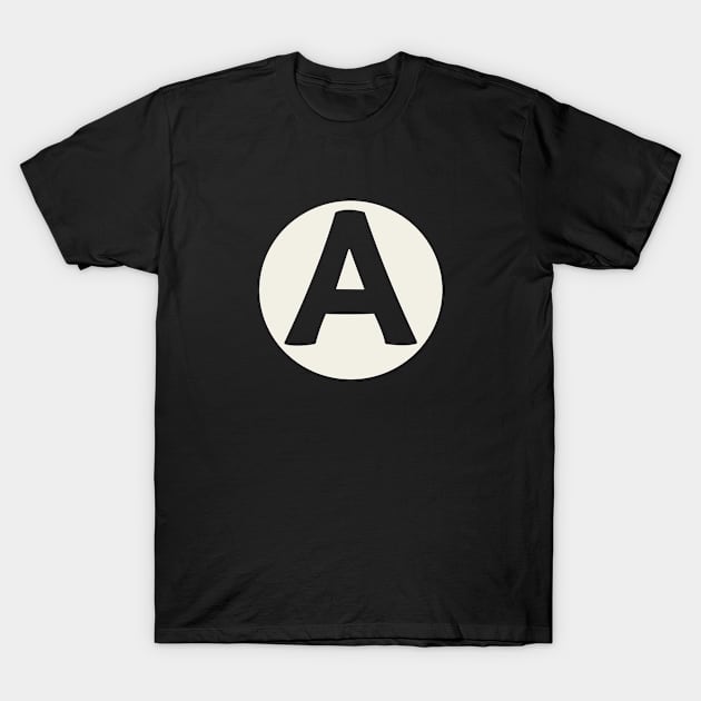 letter a black T-Shirt by persa